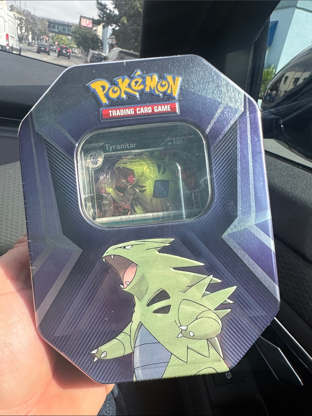 Pokémon Trading Card Game Tyranitar Tin - Green Artwork